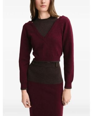 Matthew Bruch Jersey A Capas Con Cuello En V - Rojo