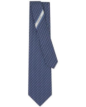 Ferragamo Tennis-Print Silk Tie - Blue