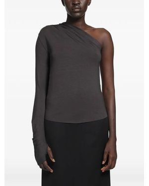 Thom Krom One-Shoulder Draped Top - Black