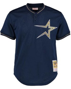 Mitchell & Ness 1997 Houston Astros Star-Print Short-Sleeve Polo Shirt - Blue