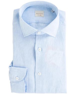 BRANCACCIO Spread-Collar Button-Up Shirt - Blue