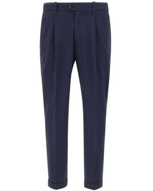 Devore Pleated Pants - Blue