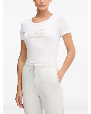 EA7 T-Shirt Met Studs - Wit