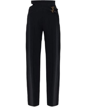 Versace Jeans Couture Cut-Out Buckle-Detail Trousers - Blue