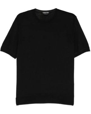 Tom Ford Fine-Knit Short-Sleeve T-Shirt - Black