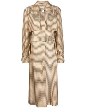 Lanvin Trench À Carreaux - Natural