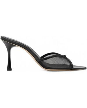 STUDIO AMELIA Jacques Mesh-Panel Sandals - Black