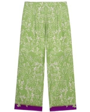 Shanghai Tang Palazzohose Aus Mulberry-Seide Mit Print - Grün