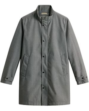 Woolrich Mantel mit Fischgrätenmuster - Grau