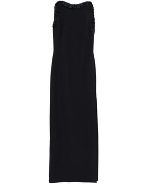 Safiyaa Ärmelloses Kleid Mit Rüsche - Schwarz