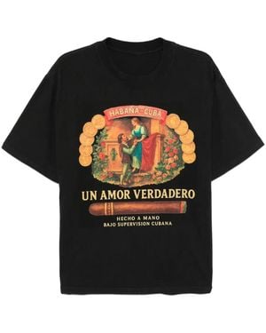 Melt Graphic-Print Cotton T-Shirt - Black