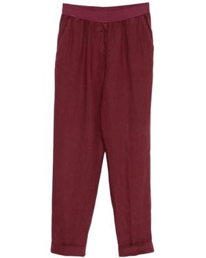 ROSSO35 Cuffed Linen Pants - Red