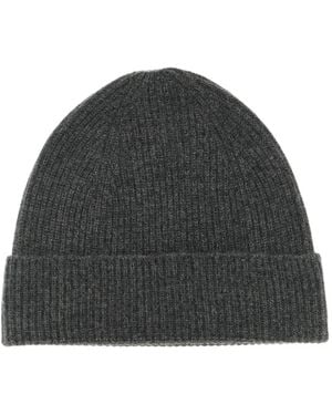 Ballantyne Ribbed Cashmere Beanie Hat - Black