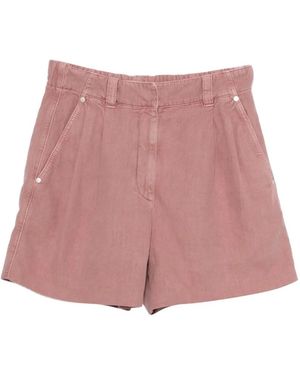 Brunello Cucinelli Short À Pinces Teint En Pièce - Pink