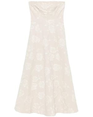 ROTATE BIRGER CHRISTENSEN Jacquard Mini Dress With Bodice And Zip Closure - White
