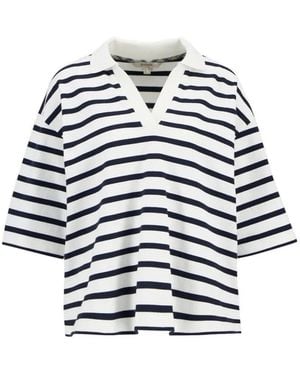 Barbour Inez Striped V-Neck T-Shirt - White
