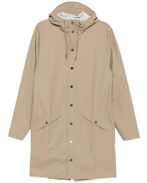 Rains Hooded Press-Stud Raincoat - Natural