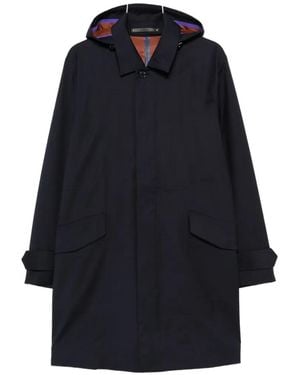 Paul Smith Travel Hooded Coat - Blue