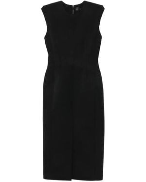 Mugler Midikleid Mit Schulterpolstern - Schwarz