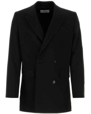 Ami Paris Double-Breasted Virgin Wool Blazer - Black