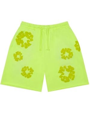 DENIM TEARS Mono Cotton Wreath Shorts - Green