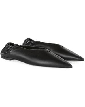 RETORI Foldable-Back Leather Ballet Flats - Black