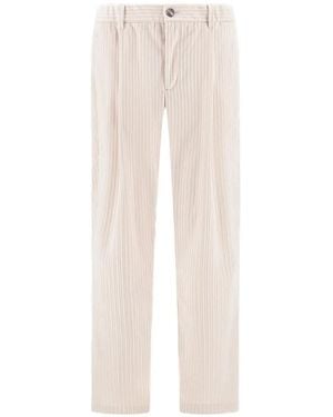 Herno Pleated Corduroy Pants - White