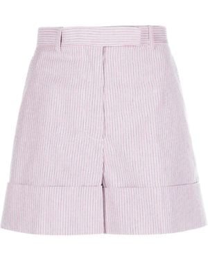Thom Browne Striped High-Waist Shorts - Pink