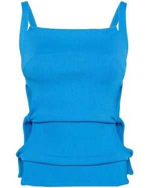 Christopher Esber Open Twist Apron Tank Top - Blue