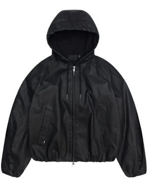Rains Hooded Raglan-Sleeve Jacket - Black