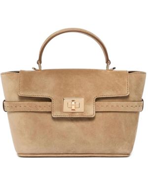 Max Mara Extra-Small Margaux Suede Tote Bag - Natural