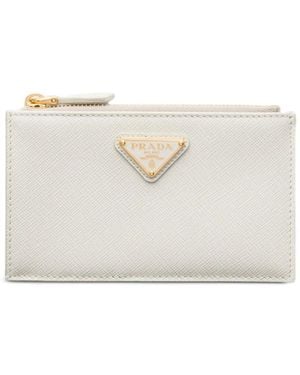 Prada Saffiano Leather Card Holder - White