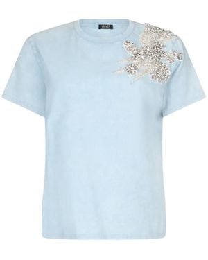 Liu Jo T-Shirt With Jewel Embroidery - Blue