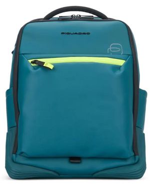 Piquadro Sac À Dos À Fermeture Zippée - Bleu