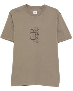 C.P. Company Logo-Print Short-Sleeve T-Shirt - Grau