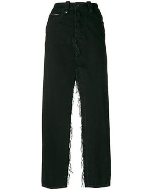Unravel Project Double Slits Denim Skirt - Black