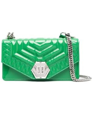 Philipp Plein Hexagon-Logo Medium Shoulder Bag - Green