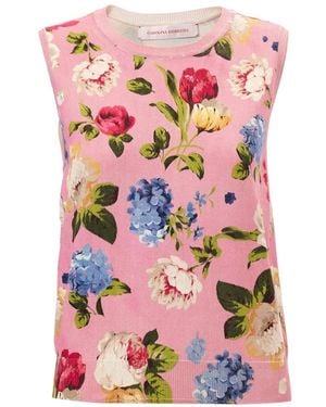 Carolina Herrera Floral-Print Vest - Pink