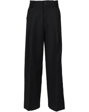 Entire studios Gill Wool Wide-Leg Trousers - Black