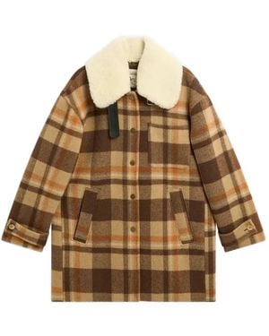 Semicouture Checked Coat - Natural