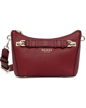 Guess Logo-Appliqué Shoulder Bag - Red