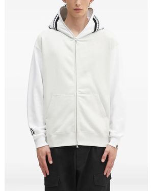 A Bathing Ape Shark-Pattern Zip-Up Hoodie - White