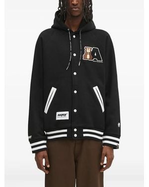 Aape By A Bathing Ape Aaper Logo-Patch Hooded Jacket - Black
