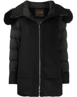 Moorer Zip-Front Padded Coat - Black