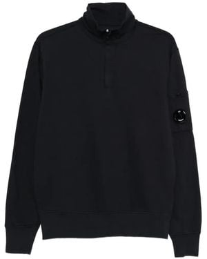 C.P. Company Lens-Detail Half-Zip Jumper - Black