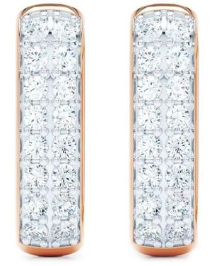 LOEV 14K Rose Allday Elongated Diamond Huggie Earrings - White