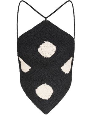 Simon Miller Kit Polka-Dot Crochet Top - Black