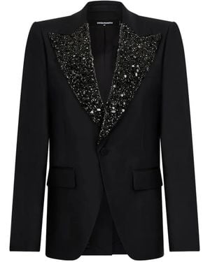 DSquared² Embellished-Lapels Blazer - Black