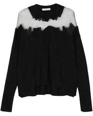 Viktor & Rolf Semi-Sheer Panel Sweater - Black