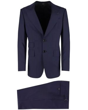 Tom Ford Peak-Lapel Single-Breasted Suit - Blue